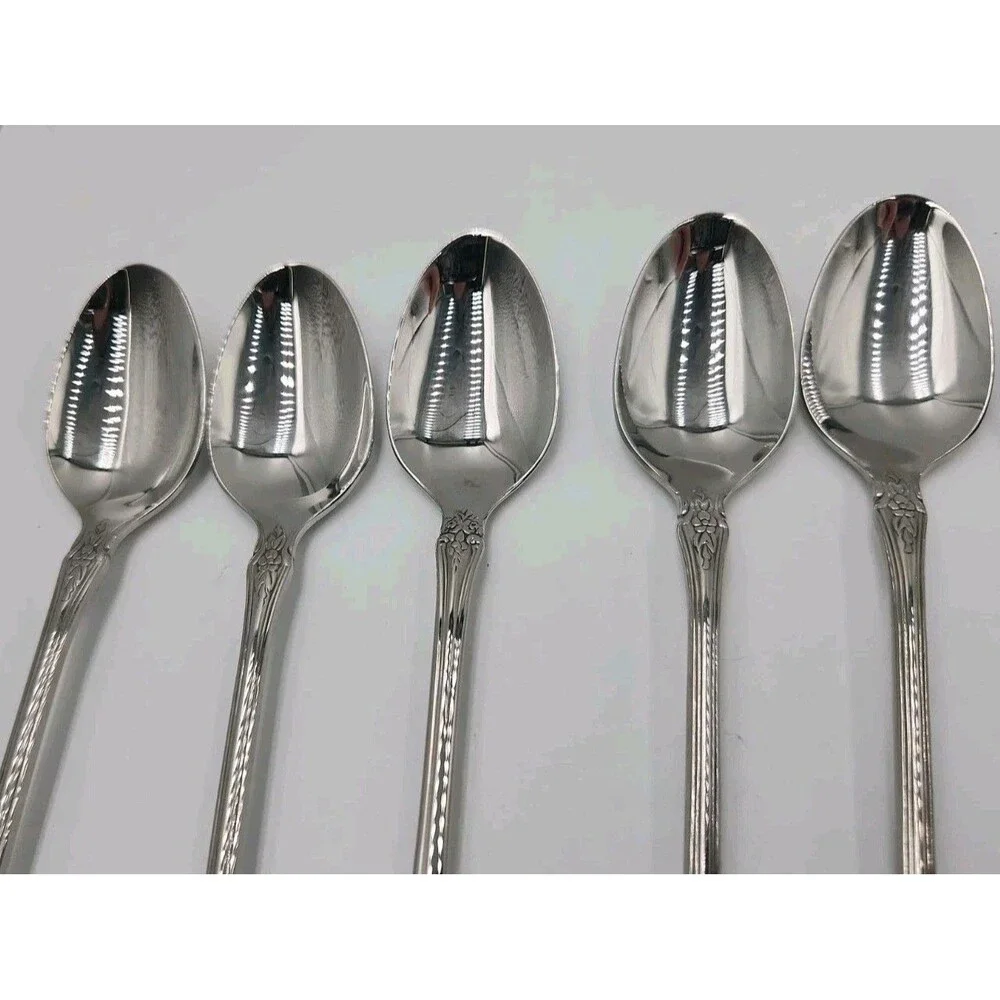 10 Oneida Raphael Stainless Iced Tea Spoons Flatware Silverware